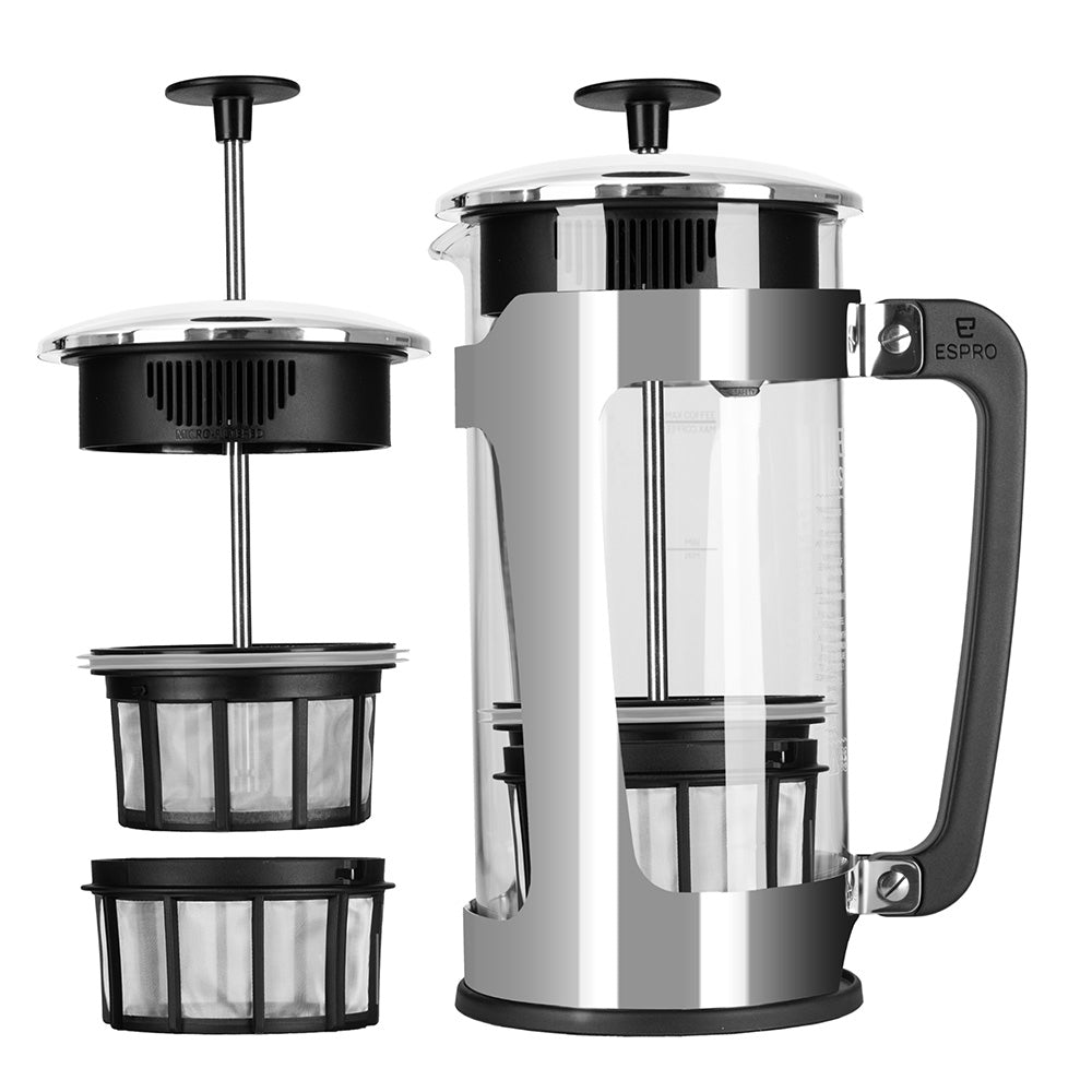 ESPRO P5 French Press Coffee Maker - Polished (32oz / 946ml) - Indigo Coffee Project