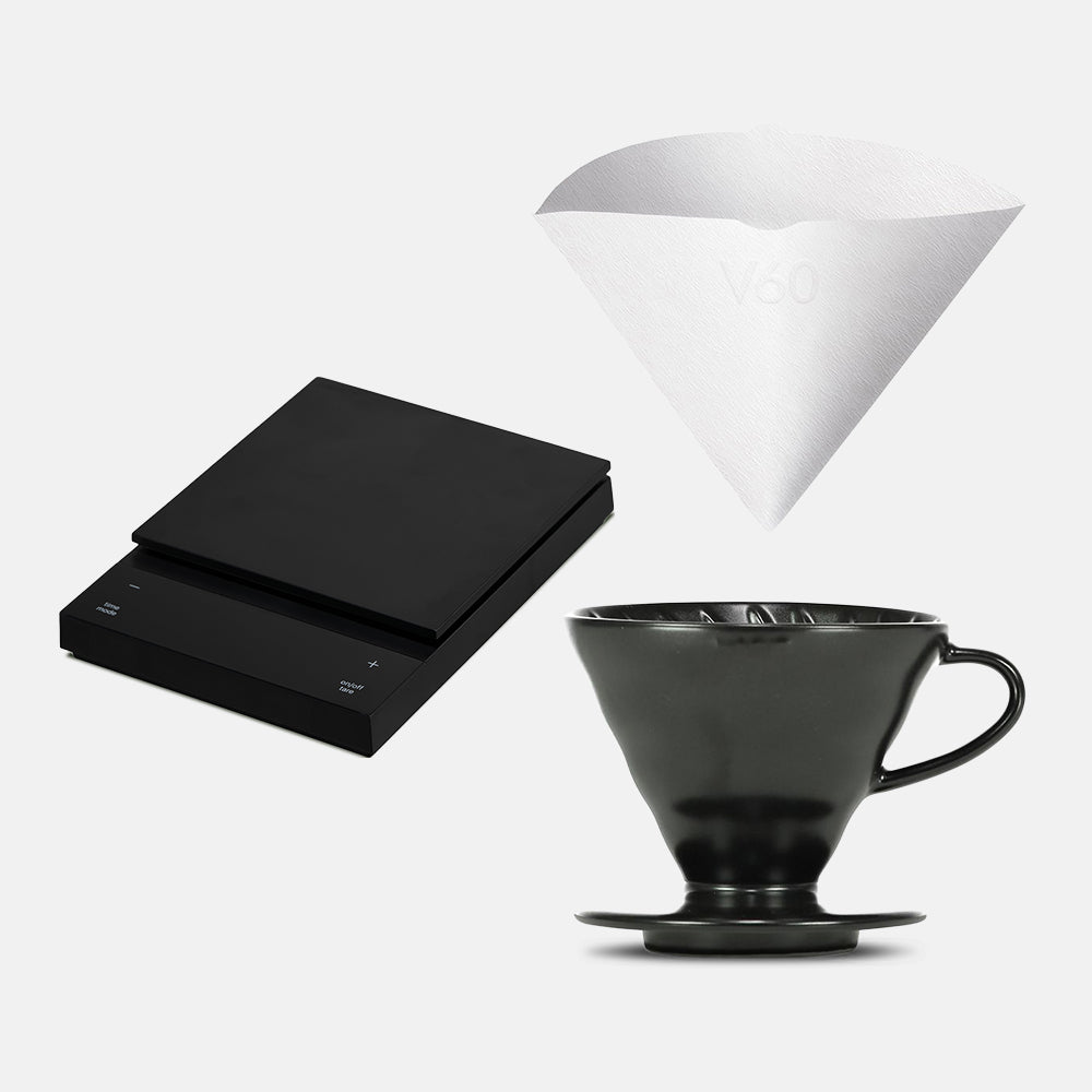 Hario Polaris and V60 Matte Black Ceramic Dripper Bundle - Indigo Coffee Project