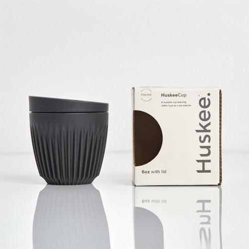 Huskee 6oz Cup & Lid, Sustainable Coffee Cup, Indigo Coffee Project.