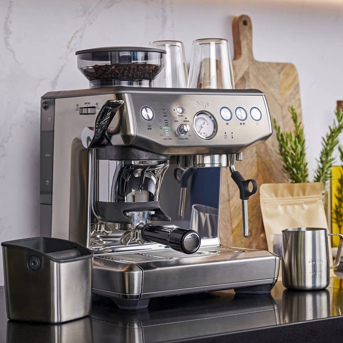 Sage Barista Express Impress Espresso Machine (Stainless Steel) - Indigo Coffee Project